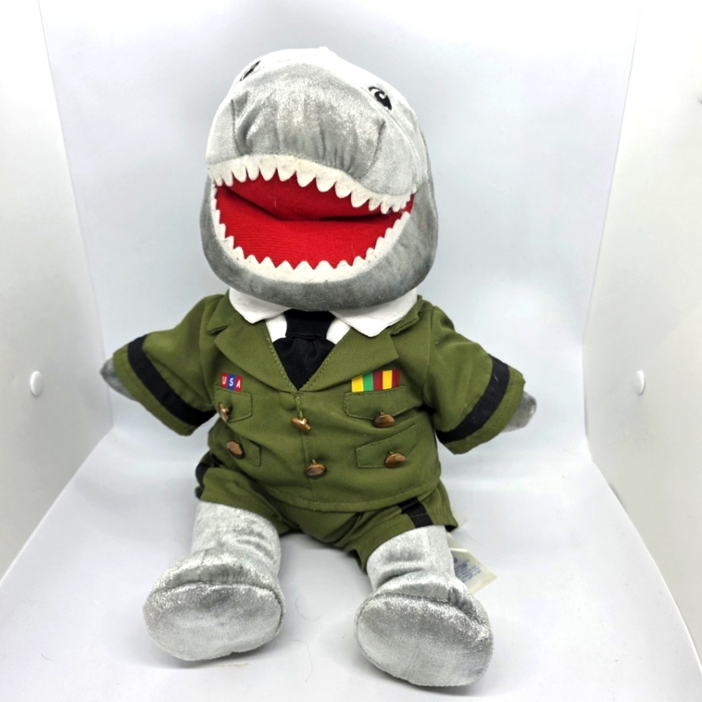 Build A Bear Toothy Shark Plush with Clothes Retired Shark Week Grey